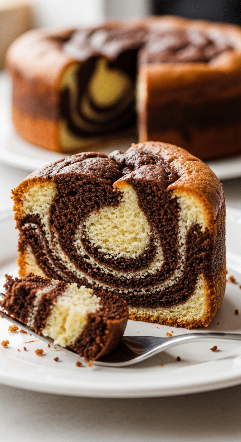 Cake marbré chocolat-vanille moelleux airfryer spirales parfaites