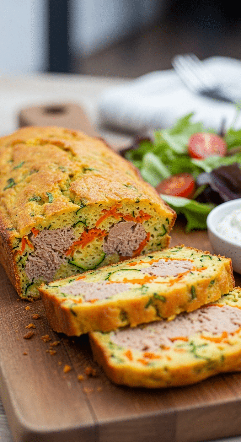 Cake salé léger thon légumes râpés moelleux protéiné sain