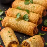 Cigares croustillants bœuf fromage dorés fondant cœur visible