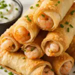 Cigares croustillants crevettes ail dorés craquants élégants