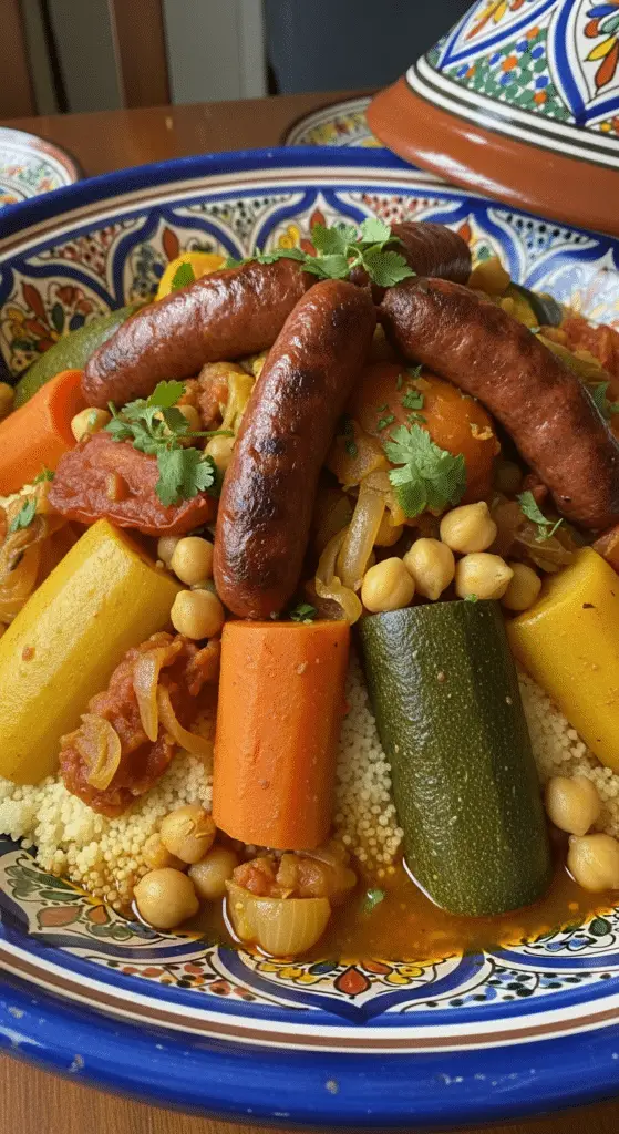 Couscous merguez légumes traditionnel authentique maghrébin familial