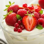 Crème dessert vanille onctueuse fruits rouges verrine élégante