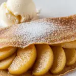 Crépiau fondant pommes doucement dorées sucre glace tranche moelleuse