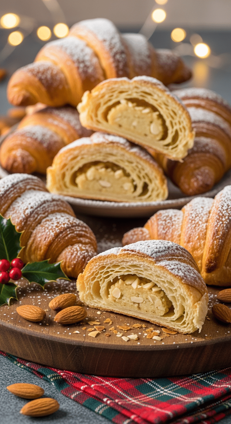Croissants Noël vanille amande fondants poudrés sucre festifs