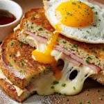 Croque-monsieur perdu poêle façon grand-mère doré croustillant