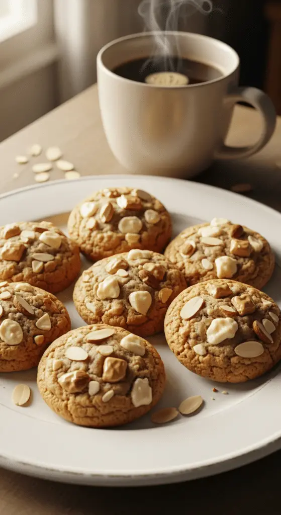 Biscuits amande dorés sortant four moelleux centre sucre cristallisé