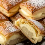 Feuilletés amandes crème dorés élégants pâtisserie française raffinée