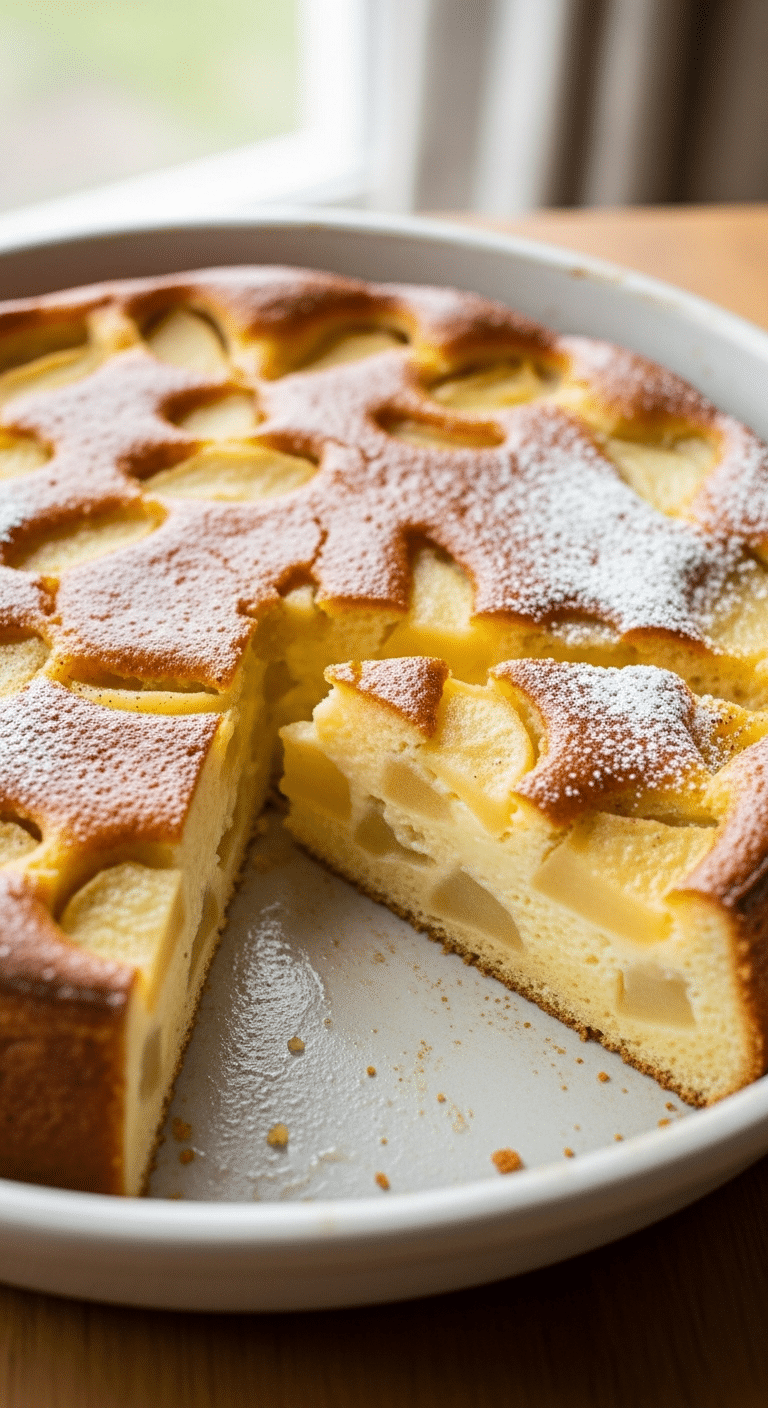 Flan pommes-yaourt moelleux doré dessert français traditionnel
