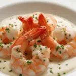 Gambas crème ail doux recette traditionnelle française classique