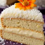 Assemblage Mont-Blanc antillais crème coco entre couches génoise moelleuse