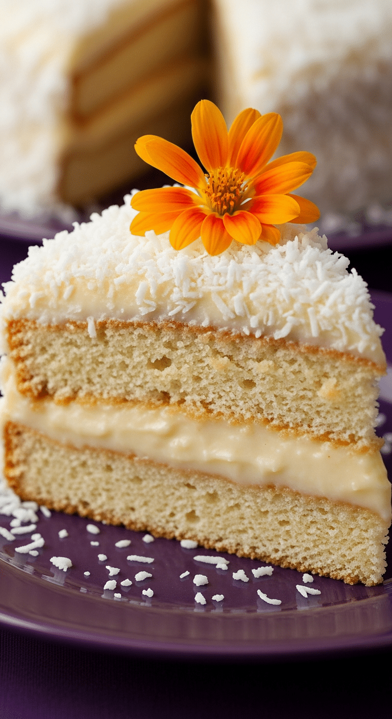 Assemblage Mont-Blanc antillais crème coco entre couches génoise moelleuse