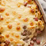 Gratin fondant chou-fleur jambon fromage gratiné doré crémeux