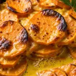 Gratin patates douces crème coco curry doré fondant exotique