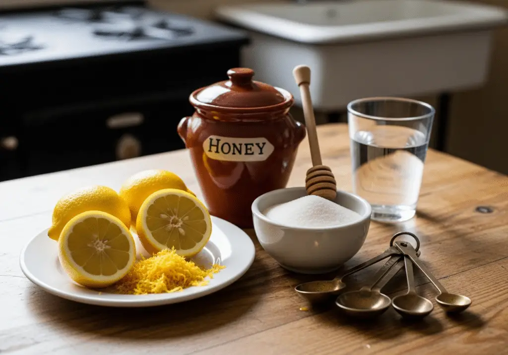 Ingrédients bonbons citron ancienne simples naturels quatre composants