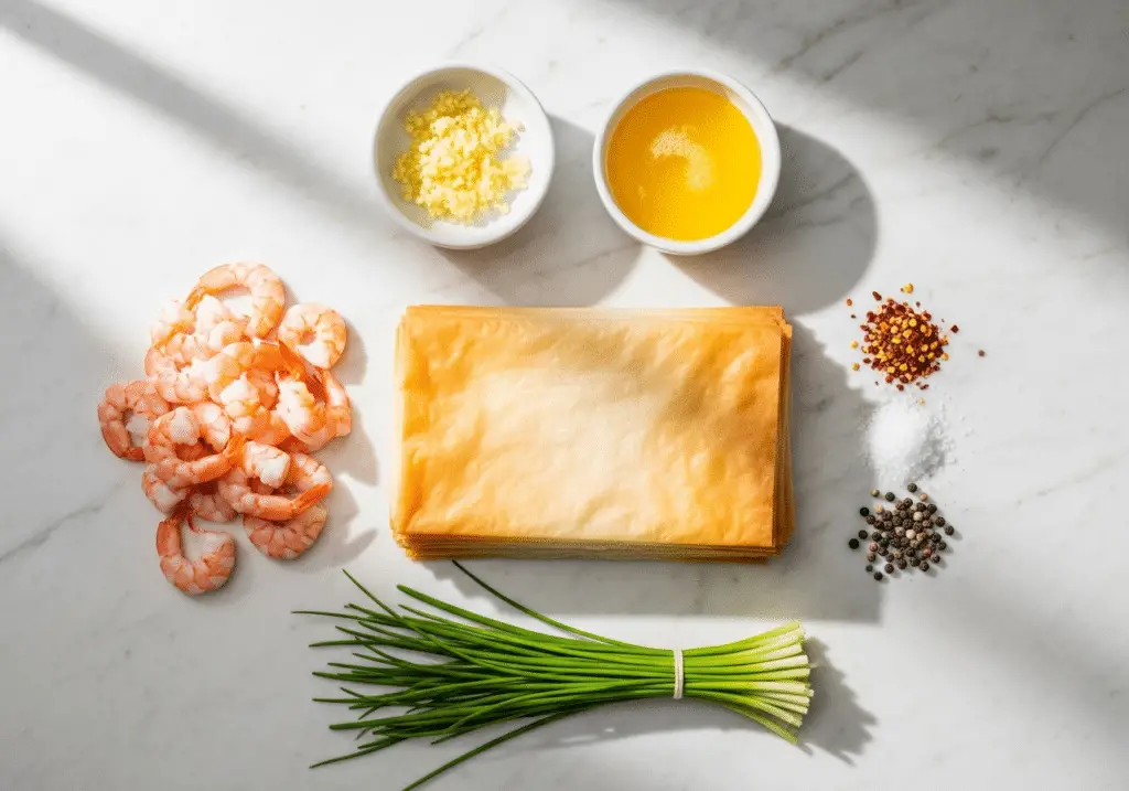 Ingrédients cigares crevettes ail frais qualité premium