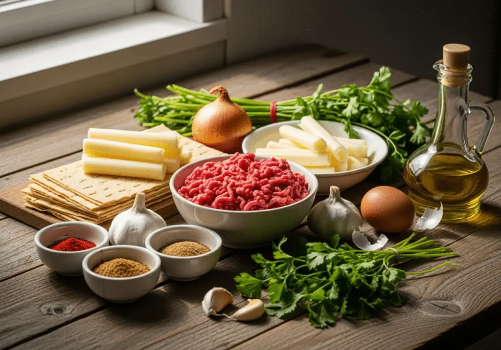 Ingrédients cigares croustillants bœuf fromage frais qualité complètes