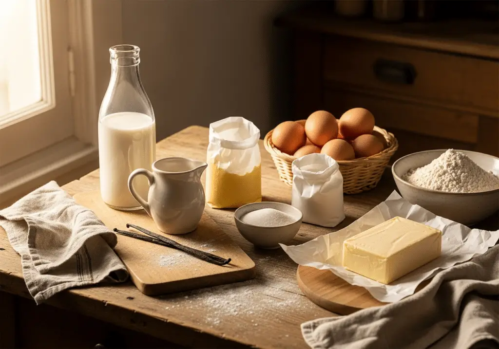 Ingrédients flan boulanger vrai authentique qualité professionnelle