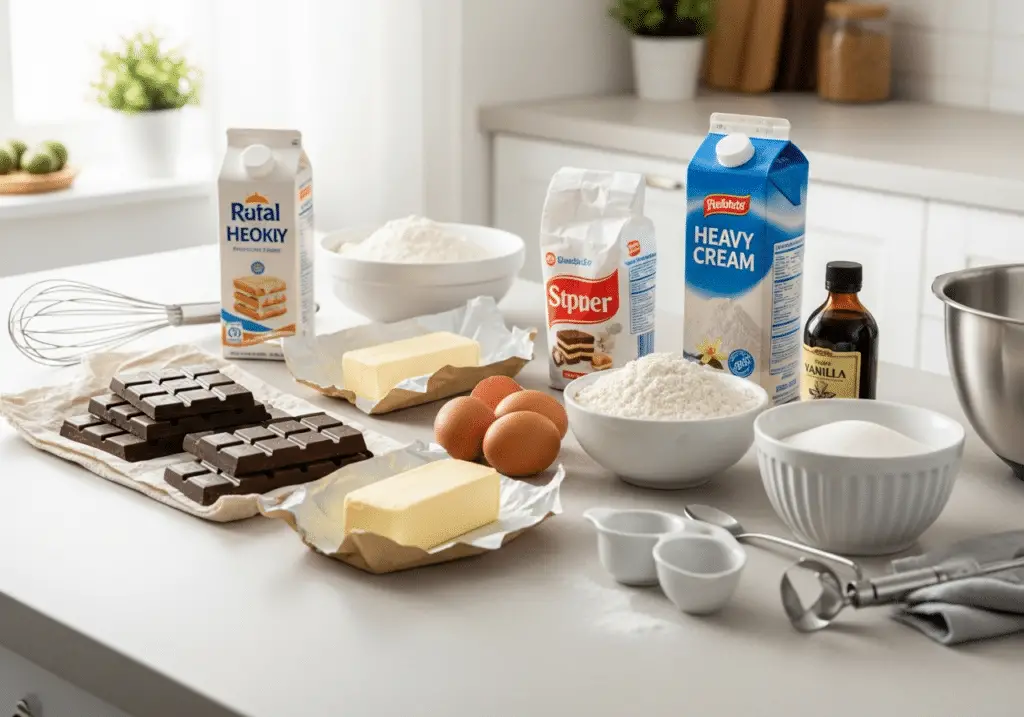 Ingrédients gâteau chocolat crème vanillée airfryer frais qualité