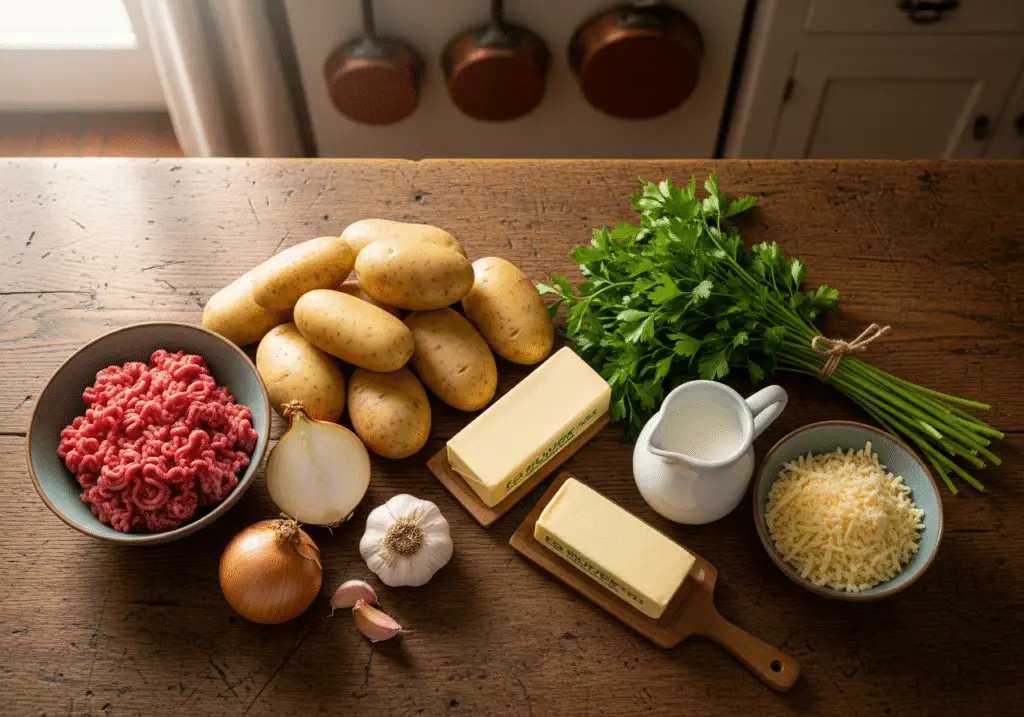 Ingrédients frais hachis parmentier qualité traditionnels français