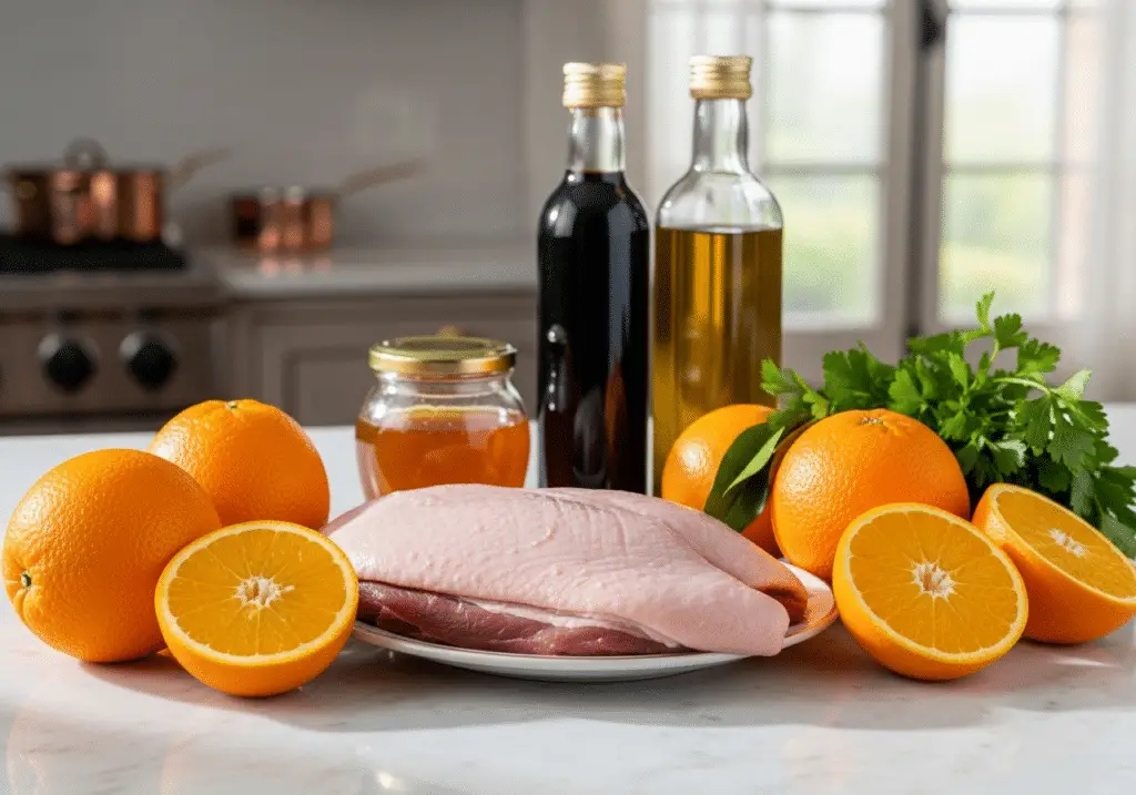 Ingrédients magret canard orange premium qualité français
