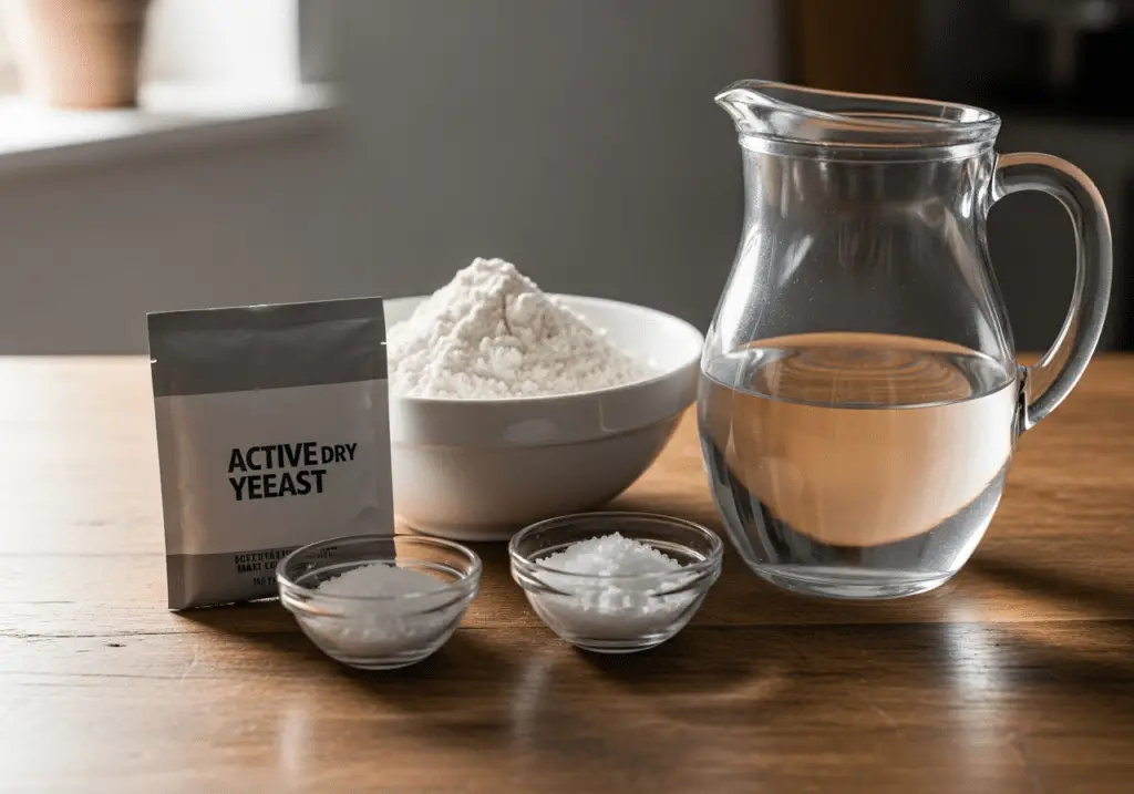 Ingrédients pain minute poêle simples basiques quatre seulement