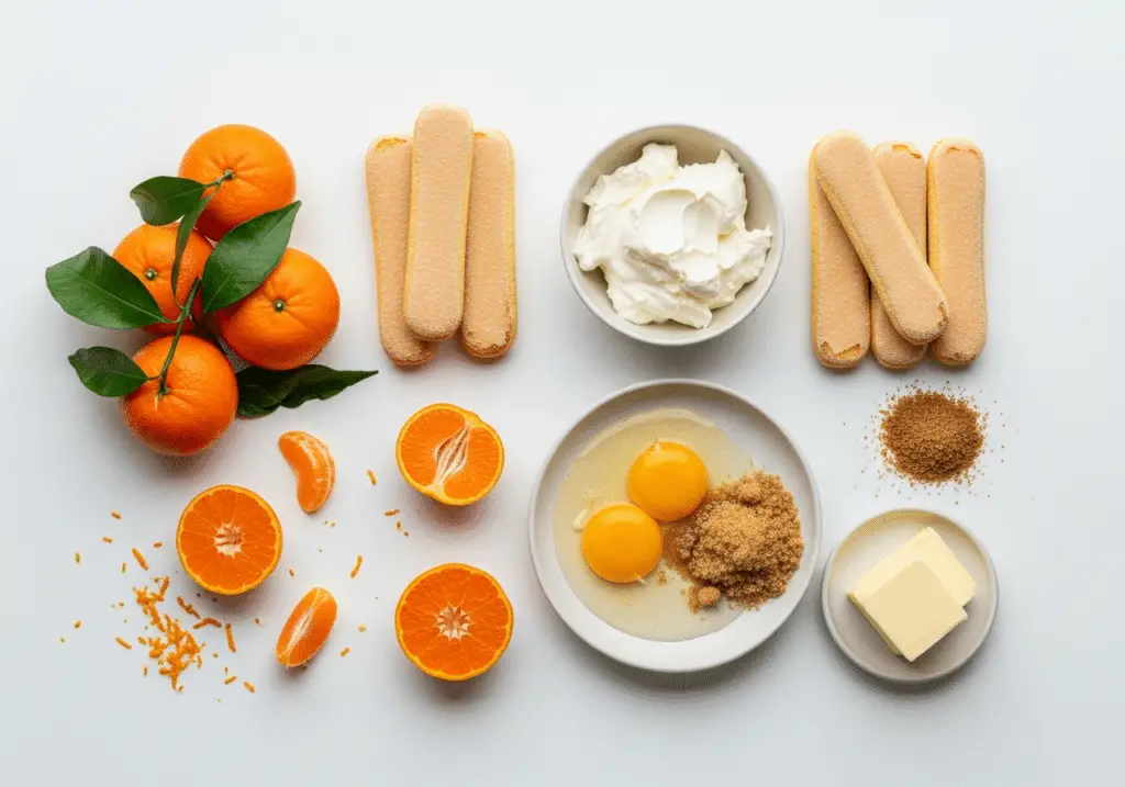 Ingrédients pour la recette de Tiramisu aux Clémentines en Verrines