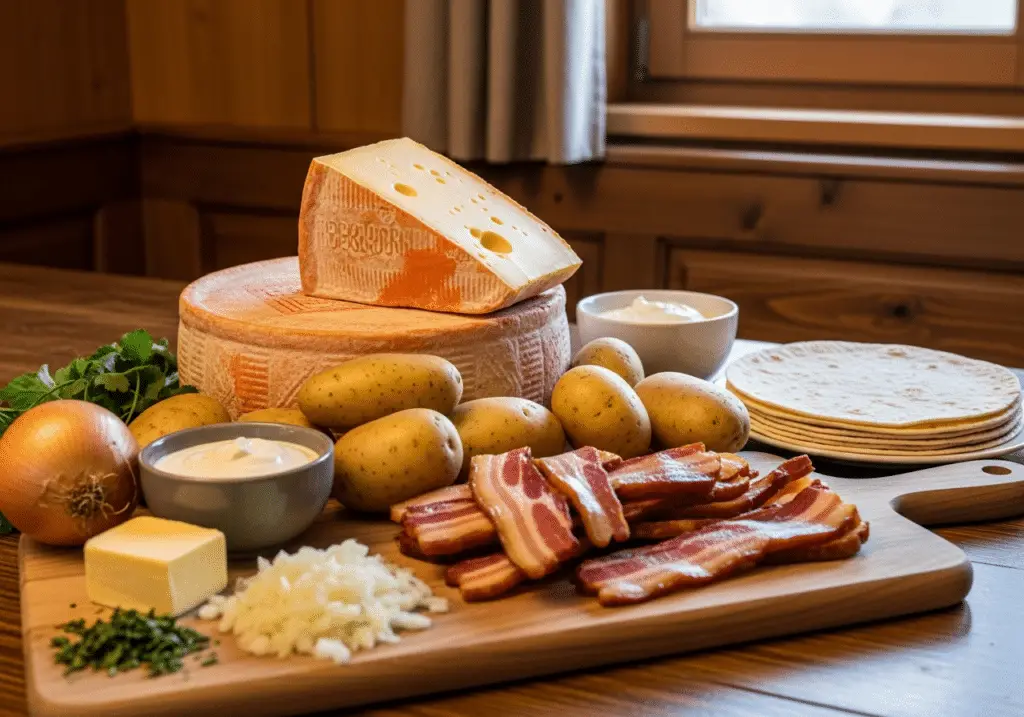 Ingrédients wraps chauds façon tartiflette savoyards traditionnels