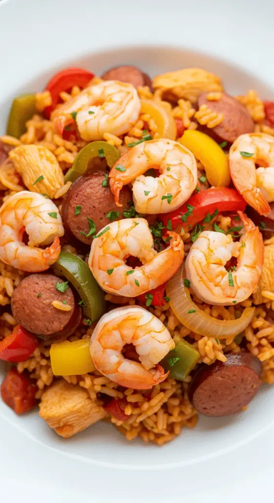 Jambalaya créole savoureuse colorée fumante louisianaise authentique