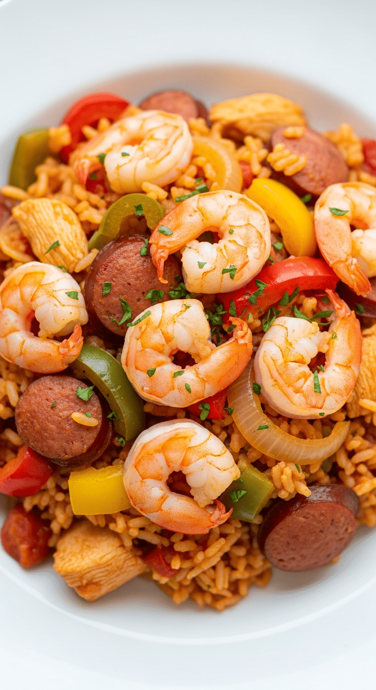 Jambalaya créole savoureuse colorée fumante louisianaise authentique