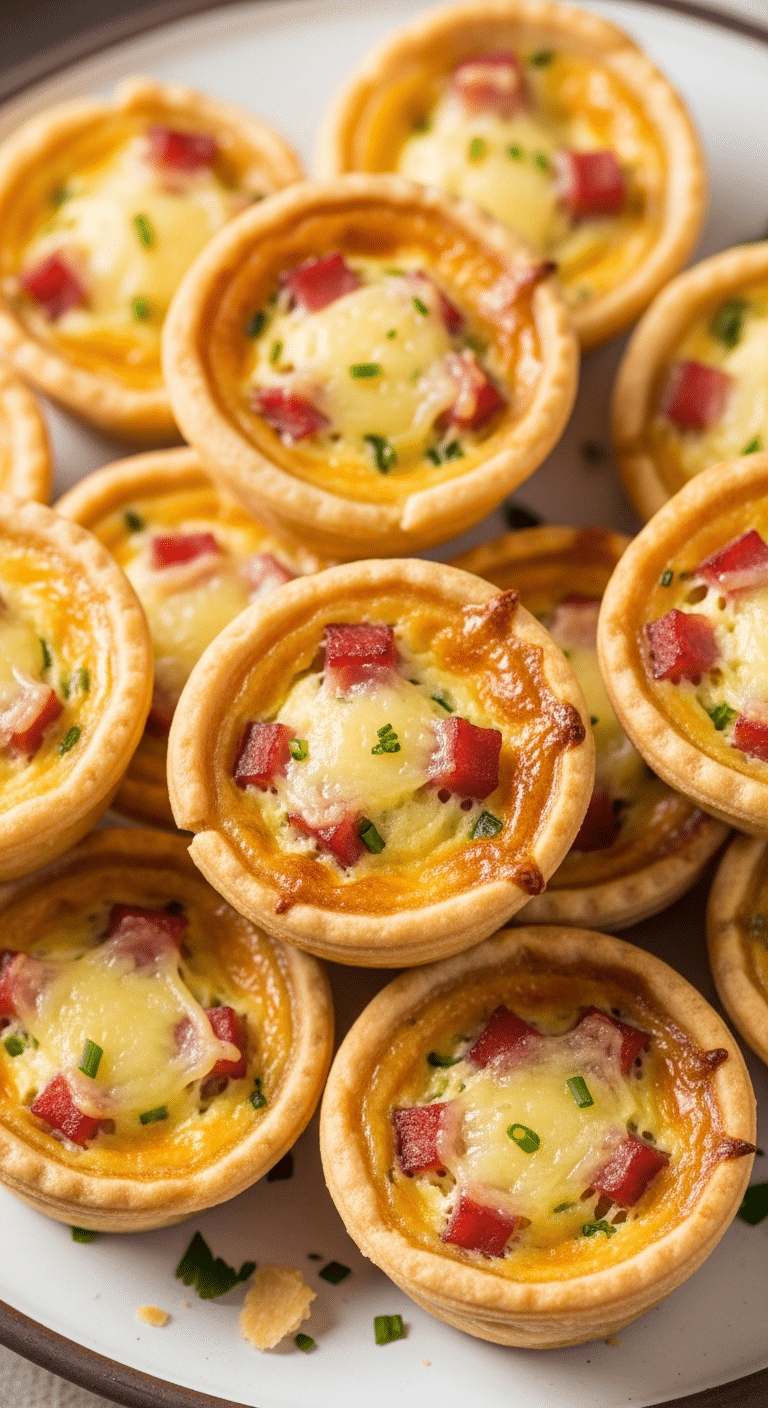Mini croques-quiches jambon dorés croustillants crémeux parfaits