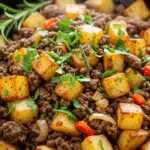 Poêlée bœuf haché pommes terre complète familiale réconfortante