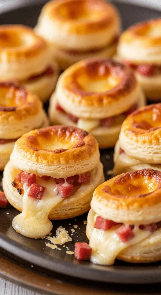 Remplissage vol-au-vent mélange béchamel jambon cuillère garniture généreuse