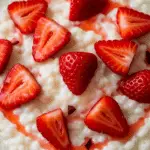 Riz au lait crémeux fraises fraîches vanillé onctueux traditionnel