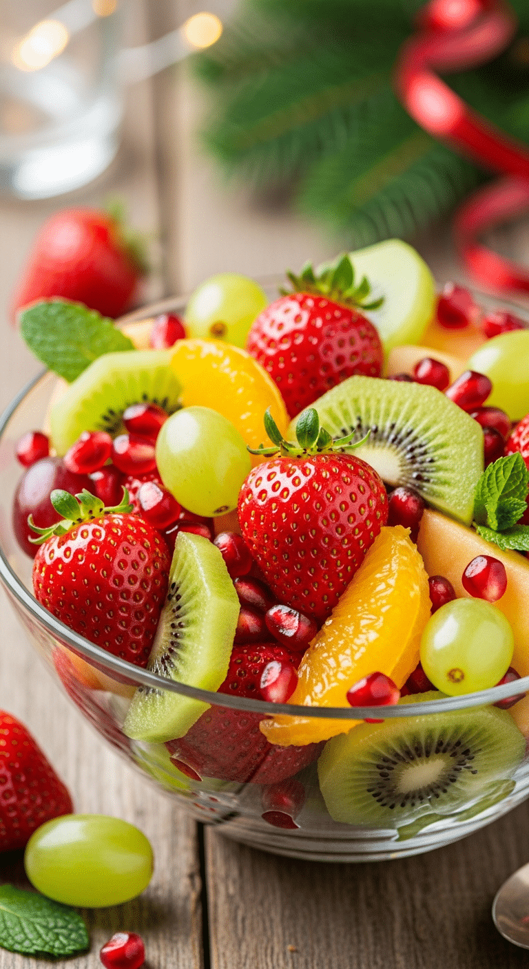 Salade fruits Noël 0 point colorée fraîche Weight Watchers