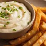 Sauce rustique ail pommes terre ciboulette crémeuse bol frites croustillantes