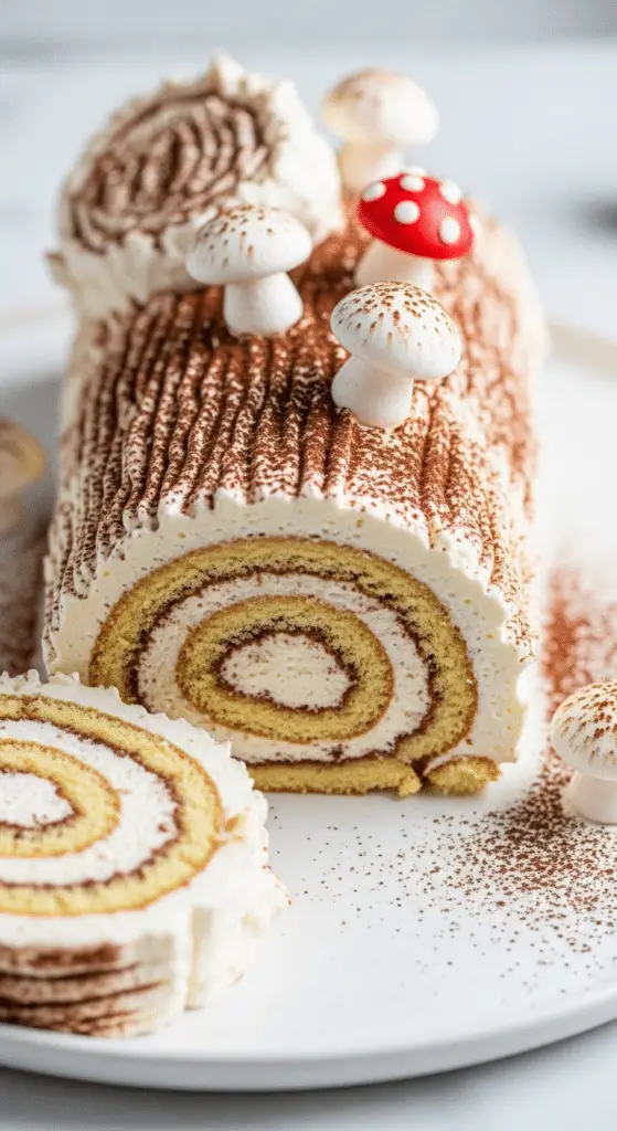 Service élégant bûche tiramisu facile tranche couches crémeuses