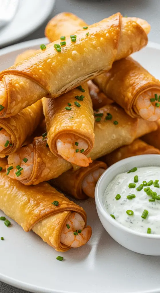 Service élégant cigares crevettes ail assiette raffinée