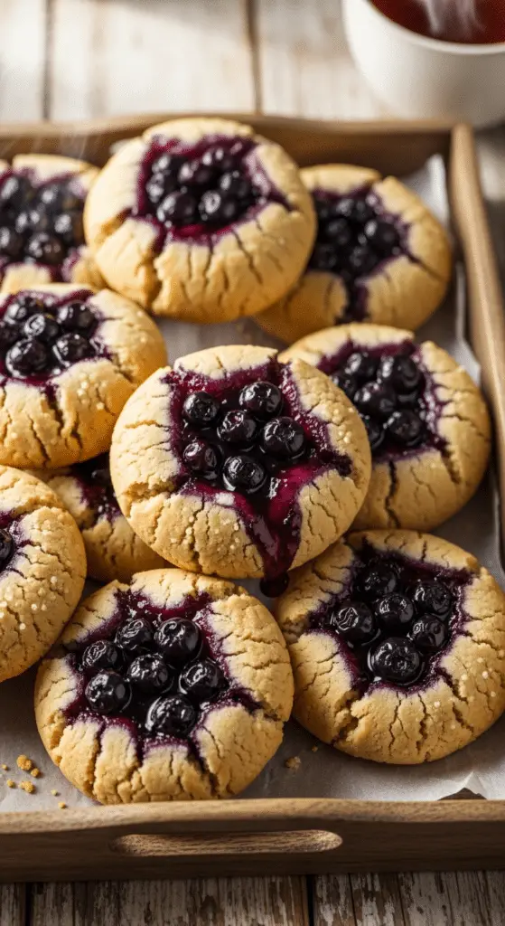 Service élégant cookies moelleux cœur myrtille fondant assiette