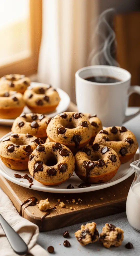 Service ludique gâteaux donuts moelleux banane chocolat enfants