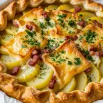 Tarte raclette fondante dorée fromage coulant croustillante parfaite