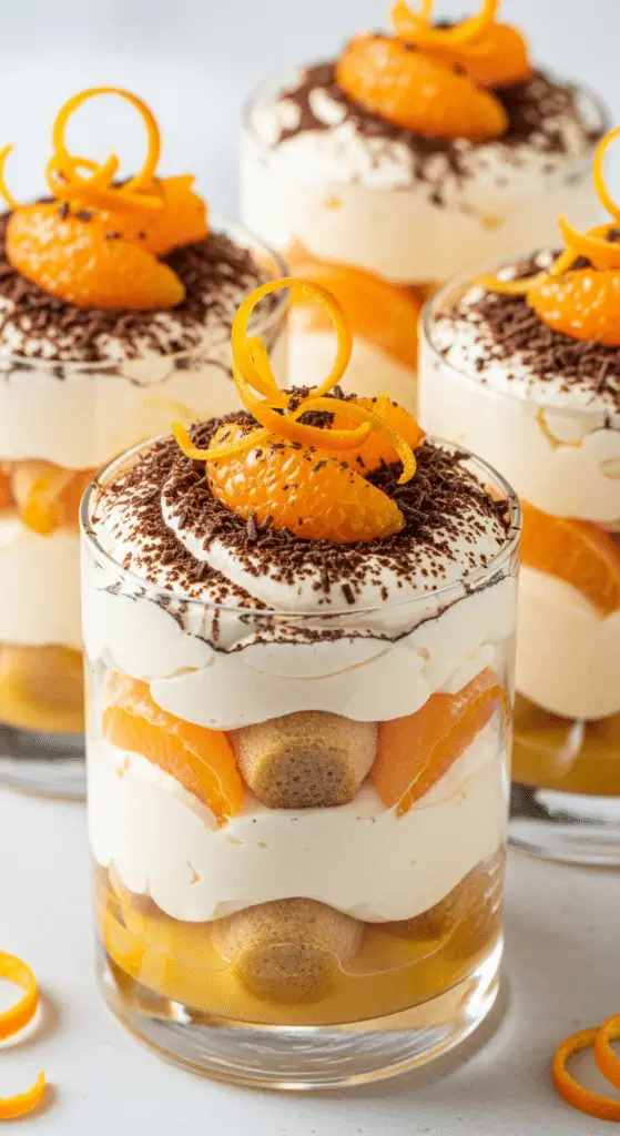Recette de Tiramisu aux Clémentines en Verrines frais et coloré