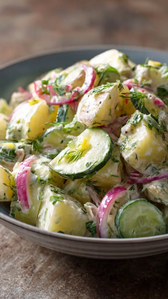 Assaisonnement tiède salade pommes terre vinaigrette moutardée absorption maximale