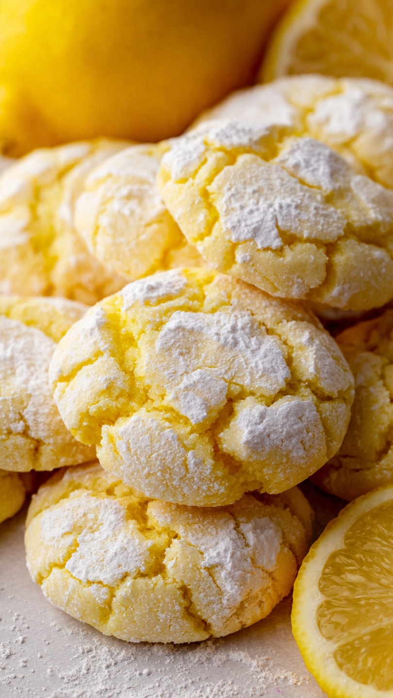 Biscuits Crinkle citron craquelés spectaculaires moelleux ensoleillés