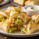 Feuilletés croustillants poireaux fondants dorés élégants français