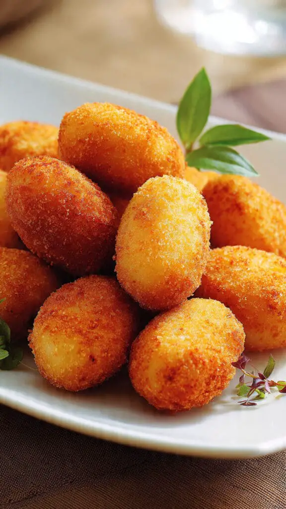 Friture croquettes pommes terre huile chaude dorure parfaite croustillante