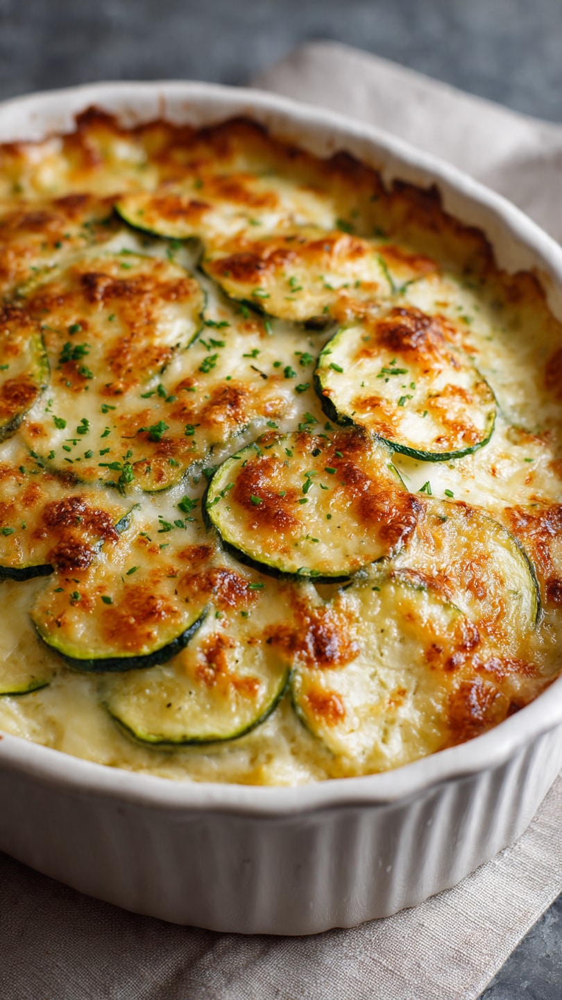 Gratin courgettes fromage doré crémeux réconfortant familial français