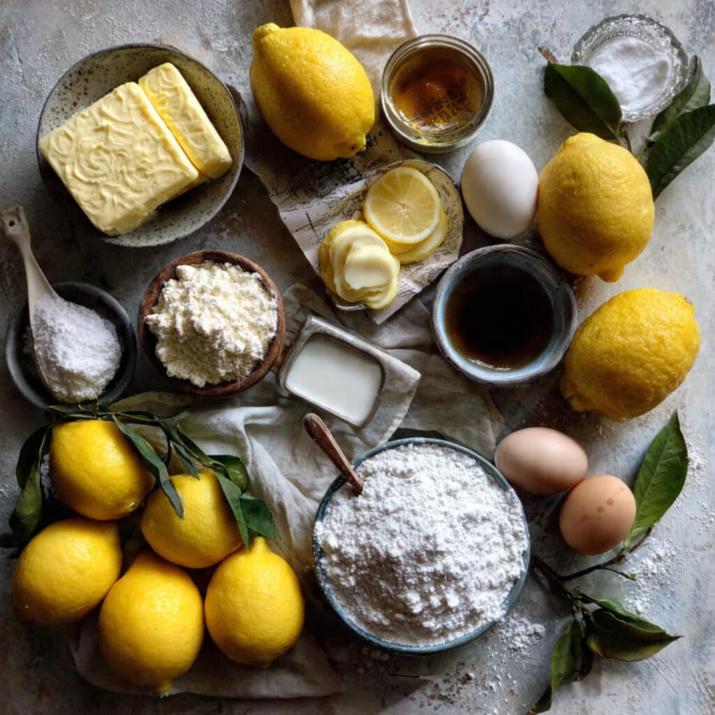Ingrédients biscuits Crinkle citron frais qualité complets