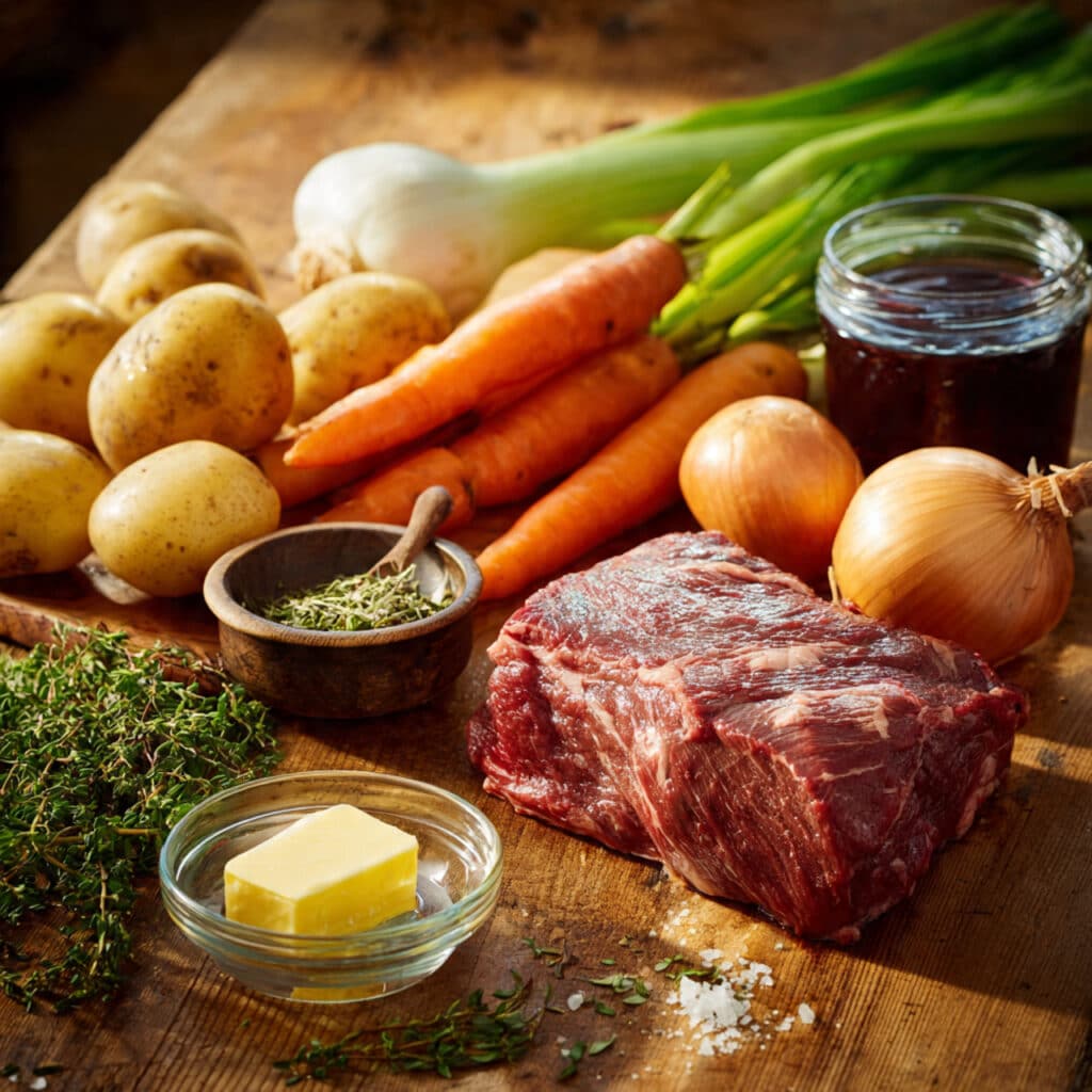 Ingrédients festin rôti braisé purée pommes terre frais qualité