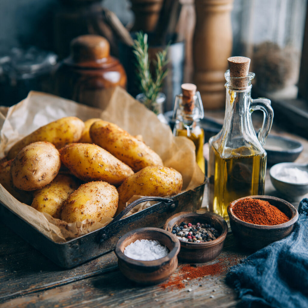 Ingrédients frites maison four simples frais qualité complets