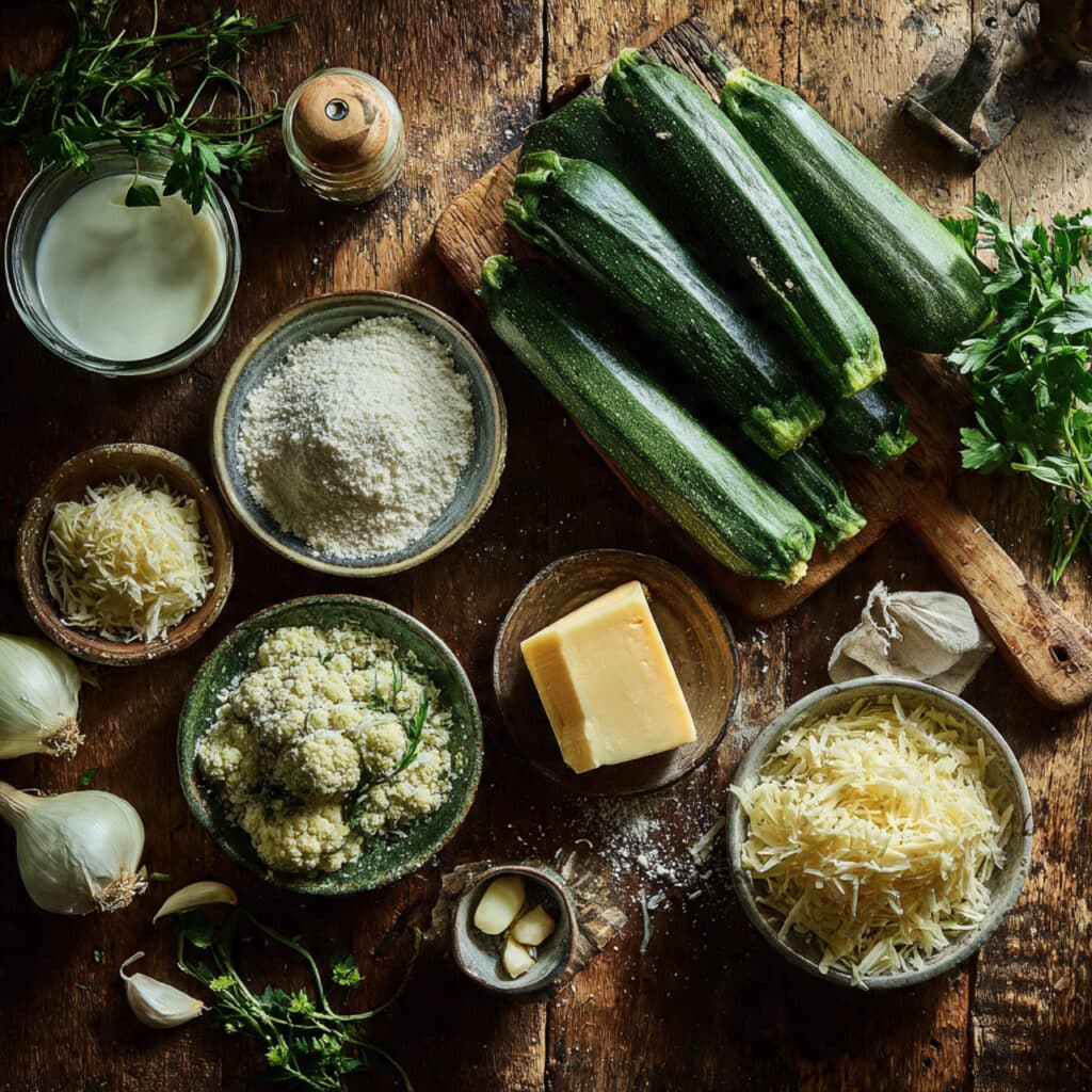 Ingrédients gratin courgettes fromage frais qualité français complets